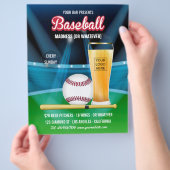バー野球イベントプロモーションメニュー写真とロゴの追加 チラシ (手)