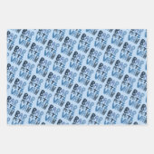 バー魅力的(ユダヤ教の)バル・ミツバーハンドレタージャスブルーおもしろい ラッピングペーパーシート (正面)