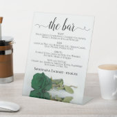 バー – エメラルドグリーンバラドリンク結婚メニュー 台座サイン (インサイチュ)
