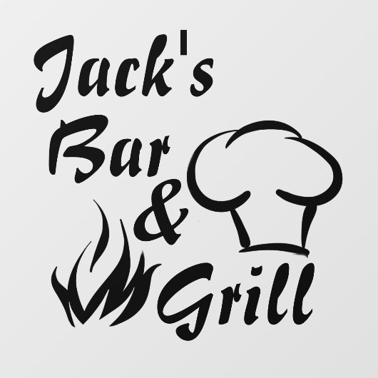 バー&グリルカスタムビジネス ウィンドウサイン (シート)