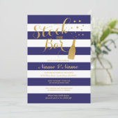 バー ストック カップル シャワー パーティー ストライプ インビテ 招待状 (スタンド正面)