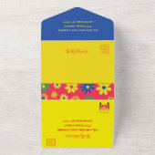 バー・バットミツバ・オールインワン招待状・花 オールインワン招待状 (外側)