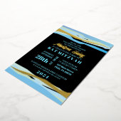 バー・バット・ミツバーの招待状（ゴールド箔） 箔招待状 (回転した状態)