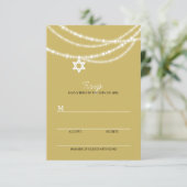 バー/バルミツワースパークルススターオブデイビッドRSVPカード 出欠カード (スタンド正面)