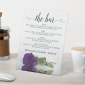バー – パープル王室のバラドリンク結婚メニュー 台座サイン (インサイチュ)