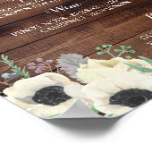 バー フローラル アネモネ ウッド サイン 結婚式の披露宴 (角)