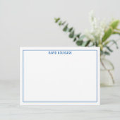 バー・ミッツヴァーにお礼を Modern シンプル ロイヤルブルー サンキューカード (スタンド正面)