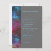 バー ミッツヴァ レッド パープル ブルー グレー アブストラクト デザイン 招待状 (正面)