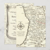 バー（ユダヤ教の）バル・ミツバーがベンジャミンという少年に 招待状 (正面/裏面)