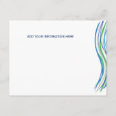 バー(ユダヤ教の)バル・ミツバーの青および緑の情報カード エンクロージャーカード (裏面)