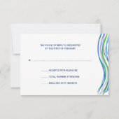 バー(ユダヤ教の)バル・ミツバーの青および緑の祈祷用肩かけRSVP 出欠カード (裏面)