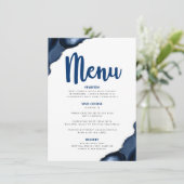 バー（ユダヤ教の）バル・ミツバーはっきりしたネイビーモダンブルーアガテ脚本 メニュー (スタンド正面)