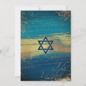 バー(ユダヤ教の)バル・ミツバーはっきりした型モダン金箔ターコイズ 招待状 (裏面)