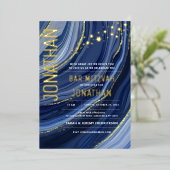 バー（ユダヤ教の）バル・ミツバーアガテマーブルゴールドフォイル実在招待状 箔招待状 (立ち正面)