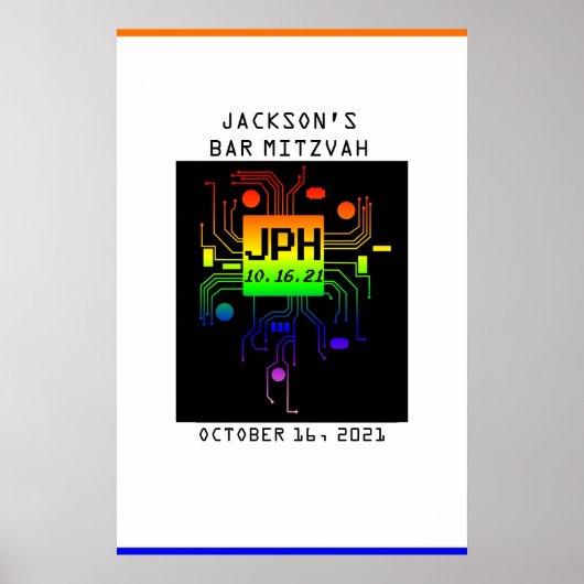バー(ユダヤ教の)バル・ミツバーイベントカスタムロゴ ポスター (正面)