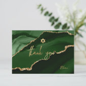 バー（ユダヤ教の）バル・ミツバーウォーターカラーグリーンアゲートサンキュー   サンキューカード (スタンド正面)