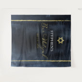 バー（ユダヤ教の）バル・ミツバーウォーターカラーバックドロップ |抽象芸術青 タペストリー (正面(横))