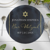 バー（ユダヤ教の）バル・ミツバーウォーターカラー紙プレート |抽象芸術 ペーパープレート