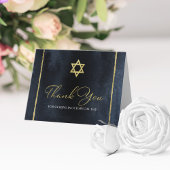 バー(ユダヤ教の)バル・ミツバーウォーター色ありがとう |抽象芸術青 ノートカード