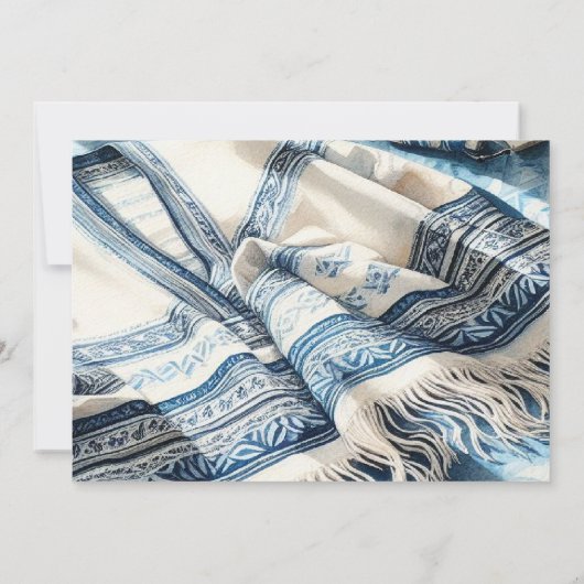 バー(ユダヤ教の)バル・ミツバーウォーター色タリット2 招待状 (裏面)