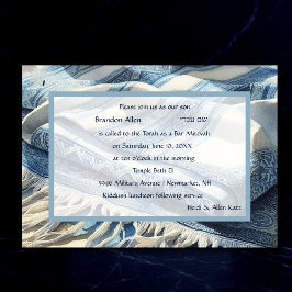 バー（ユダヤ教の）バル・ミツバーウォーター色タルライト4 招待状