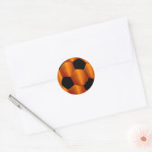 バー（ユダヤ教の）バル・ミツバーオレンジとブラックサッカーボール ラウンドシール (封筒)