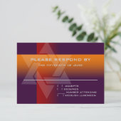 バー(ユダヤ教の)バル・ミツバーオレンジと任意の色の赤 出欠カード (スタンド正面)