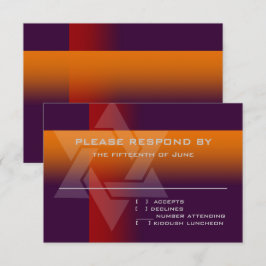 バー（ユダヤ教の）バル・ミツバーオレンジと任意の色の赤 出欠カード