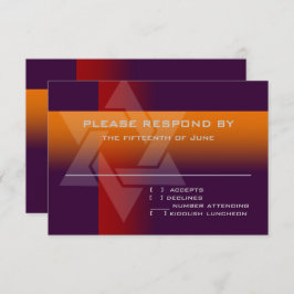 バー（ユダヤ教の）バル・ミツバーオレンジと任意の色の赤 出欠カード