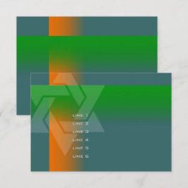 バー（ユダヤ教の）バル・ミツバーオレンジと緑on Any Color カード