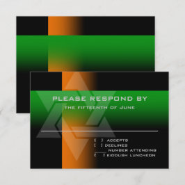 バー（ユダヤ教の）バル・ミツバーオレンジと緑on Any Color 出欠カード