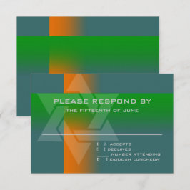 バー（ユダヤ教の）バル・ミツバーオレンジと緑on Any Color 出欠カード