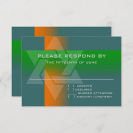 バー（ユダヤ教の）バル・ミツバーオレンジと緑on Any Color 出欠カード