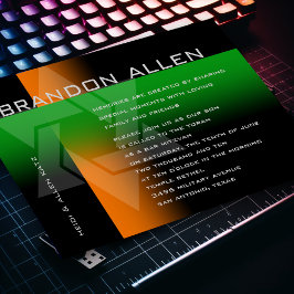 バー（ユダヤ教の）バル・ミツバーオレンジと緑on Any Color 招待状