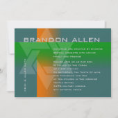 バー（ユダヤ教の）バル・ミツバーオレンジと緑on Any Color 招待状 (正面)