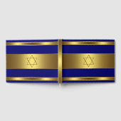 バー(ユダヤ教の)バル・ミツバーゲストブックブルー王室のアンド金ゴールド ゲストブック (全面)