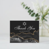 バー（ユダヤ教の）バル・ミツバーサンキューブラック金ゴールドスターオブデイビッド ポストカード (スタンド正面)