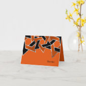 バー（ユダヤ教の）バル・ミツバーシルバーブラックオレンジスターオブデイビッド カード (黄色い花)