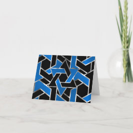 バー（ユダヤ教の）バル・ミツバーシルバーブルーブラックスターオブデイビッド サンキューカード