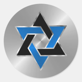 バー（ユダヤ教の）バル・ミツバーシルバーブルーブラックスターオブデイビッド ラウンドシール