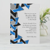 バー(ユダヤ教の)バル・ミツバーシルバーブルーブラックスターオブデイビッド 招待状 (スタンド正面)