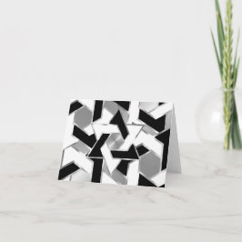 バー（ユダヤ教の）バル・ミツバーシルバー白黒スターオブデイビッド サンキューカード