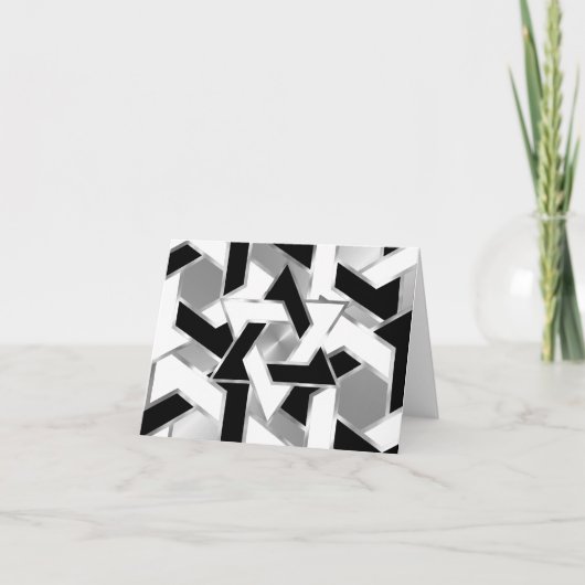 バー（ユダヤ教の）バル・ミツバーシルバー白黒スターオブデイビッド サンキューカード (正面)