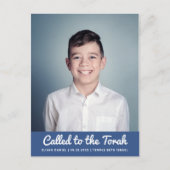 バー（ユダヤ教の）バル・ミツバーシンプルカスタム招待状 インビテーションポストカード (正面)