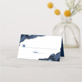 バー(ユダヤ教の)バル・ミツバーシンプルネイビモダンーブルーシルバーゲート プレイスカード (正面)