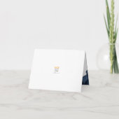 バー(ユダヤ教の)バル・ミツバーシンプルネイビモダンーブルー瑪瑙スクリプト サンキューカード (裏面)