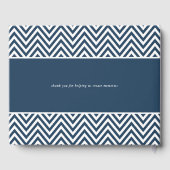 バー(ユダヤ教の)バル・ミツバーシンプルブモダンはっきりしたロックChevron Navy ゲストブック (裏面)