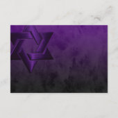 バー(ユダヤ教の)バル・ミツバースタイリッシュパープルスター・オブ・ダビデグラデーション 招待状 (裏面)