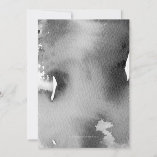 バー(ユダヤ教の)バル・ミツバースタイリッシュムーディグレー水彩招待状 招待状 (裏面)