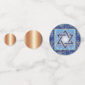 バー(ユダヤ教の)バル・ミツバースターオブデイビッド王室の金ゴールドユダヤ コンフェッティ (裏面)